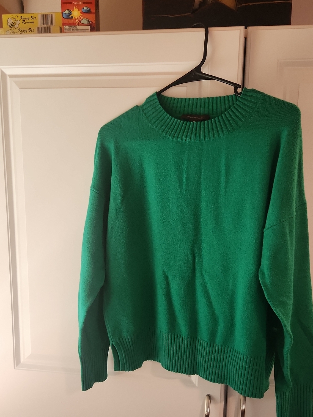 French Connection Teal Ribbed Crewneck Sweater